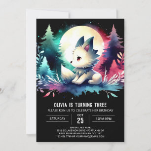Convites Adorável Boho Wolf Birthday