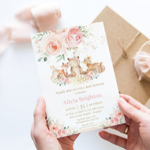 Adorável Chá de fraldas Floral de Blush Woodland