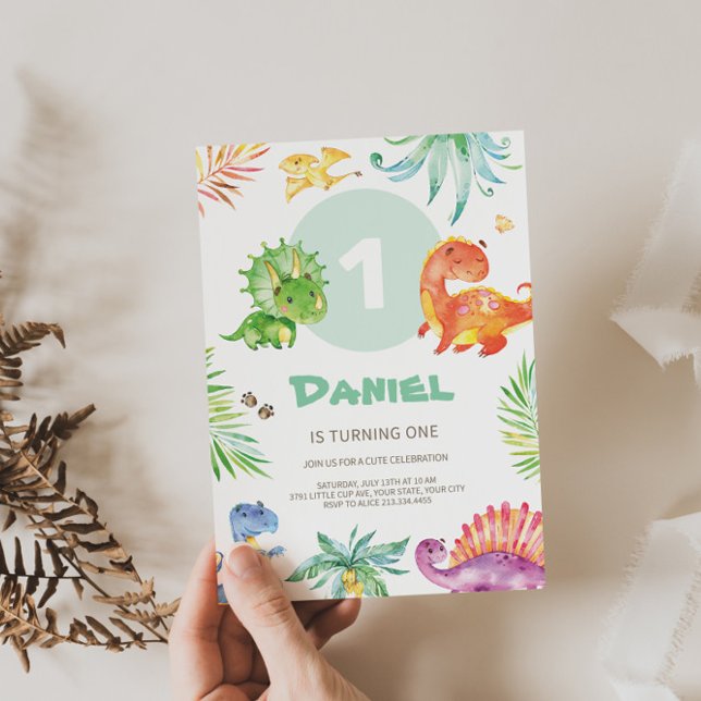 Convites Adorável Dino Themed Birthday (Criador carregado)