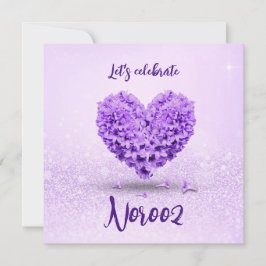 Convites Adorável Hyacinth Purple Happy Noroz Heart Buquê