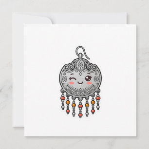 Convites Adorável Kawaii Amazigh Prata Marroquina BrincosAd