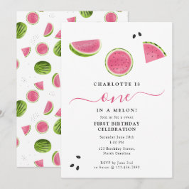 Convites Adorável no Aniversário do Verão de Melon Watermel