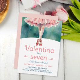 Convites Adorável Pastel Tutu Ballerina Dance Girl Aniversá