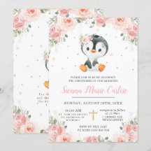 Adorável Pinguin Blush Floral Girl