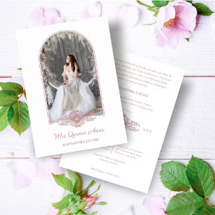 Convites Adorável Quinceañera Arco Rosa Stilysh Espanhol