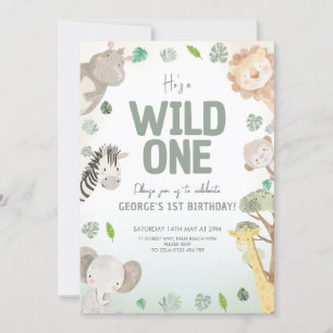 Convites Adorável Wild, um aniversário neutro em relação ao