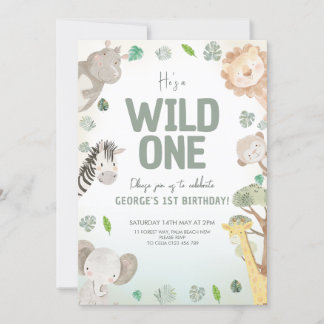 Convites Adorável Wild, um aniversário neutro em relação ao