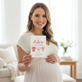 Convites Adore A Girl Baby Shower Invitation