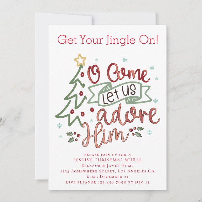 Convites Adoremos-o Feliz Natal (Frente)