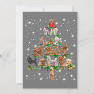 Convites Adorno de árvore de Natal engraçado de poodle fant