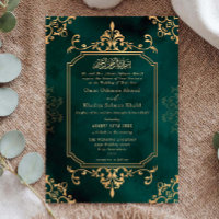 Adorno de Ouro e Esmeralda Casamento Islâmico Vint