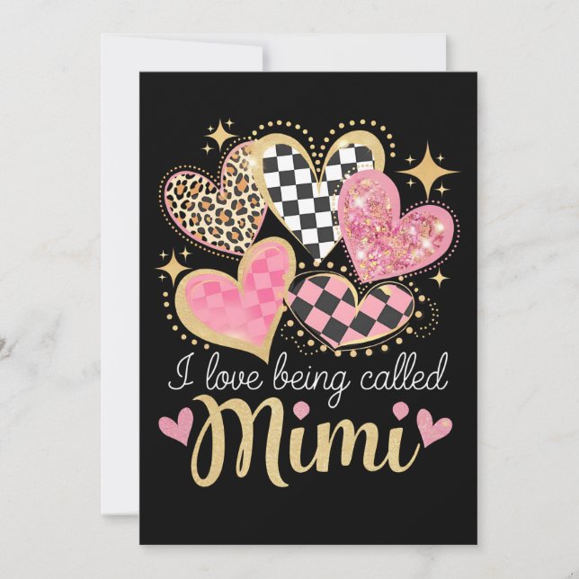 Convites Adoro ser chamada de Mimi Avó Dia da Mãe (Frente)