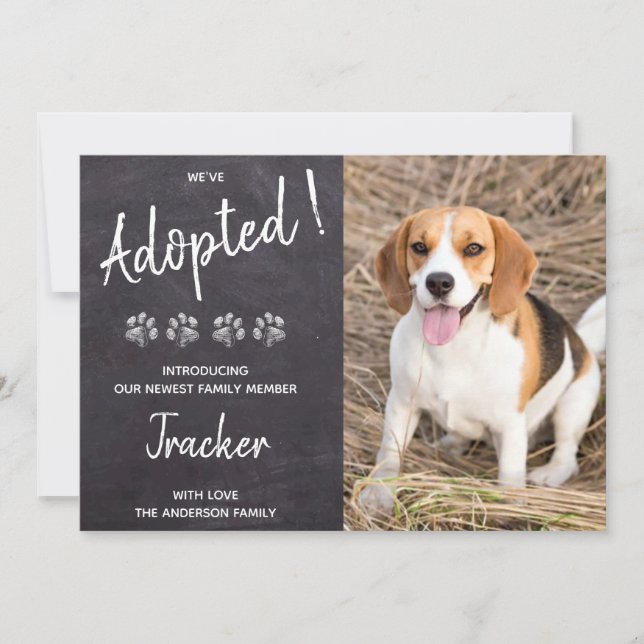 Convites Adotamos o novo Pet Dog Puppy Pawty (Frente)