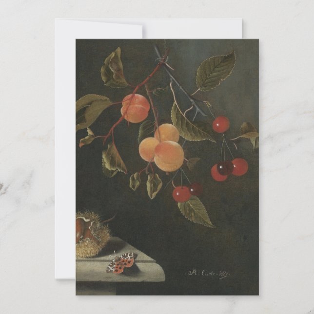 Convites Adriaen Coorte - Vida tranquila com borboleta, Apr (Frente)