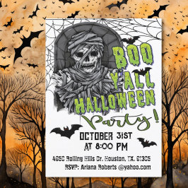 Convites Adulto Boo Y Skeleton Mummy Halloween Party