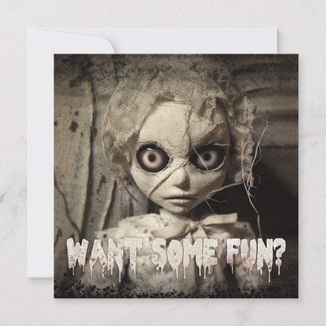 Convites Adulto de Doll Assaltada Spooky (Frente)