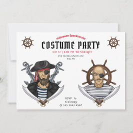 Convites Adulto de Figurino de Pirata de Halloween