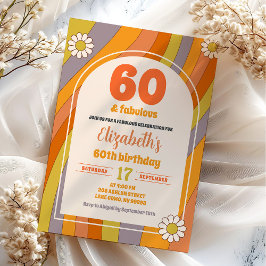 Convites Adulto de Hippie Groovy, de 70 anos