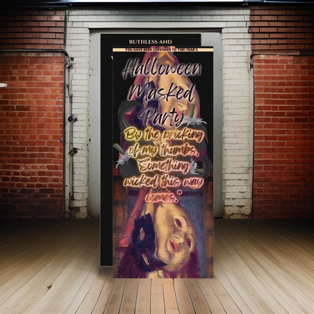 Convites Adulto do Partido Mascarado do Halloween Preto (Criador carregado)