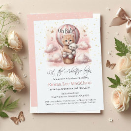 Convites Adventure Aguarda Bebê Kitten Ar Quente Balão