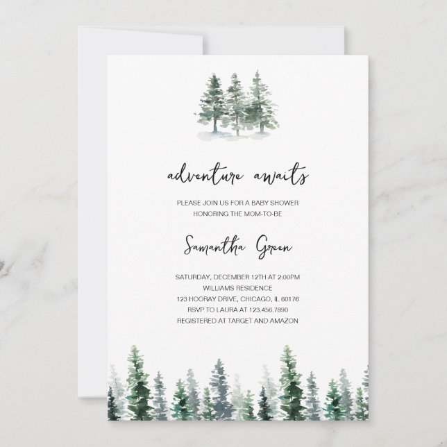 Convites Adventure Aguarda Chá de fraldas (Frente)