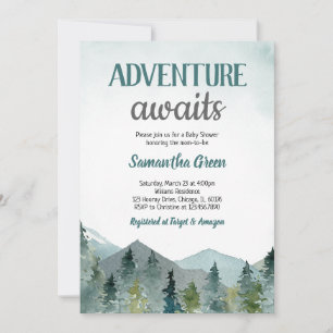 Convites Adventure Aguarda Chá de fraldas