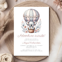 Adventure Aguarda Chá de fraldas Balão de Urso Koa