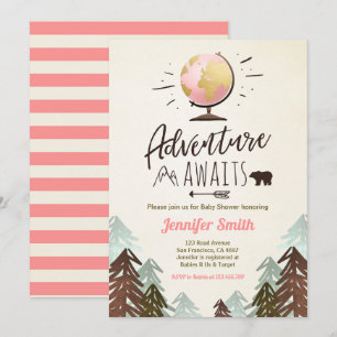 Convites Adventure aguarda Chá de fraldas convidando Vinta