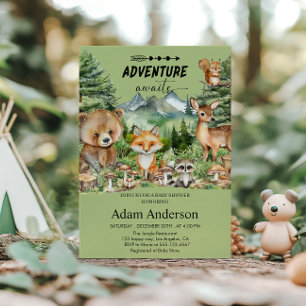 Convites Adventure aguarda Chá de fraldas da Floresta Verde