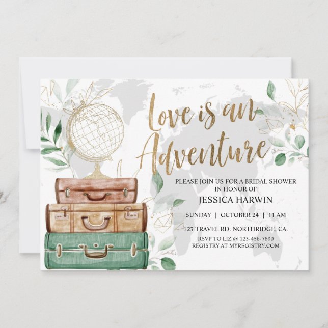 Convites Adventure Aguarda Chá de panela, (Frente)