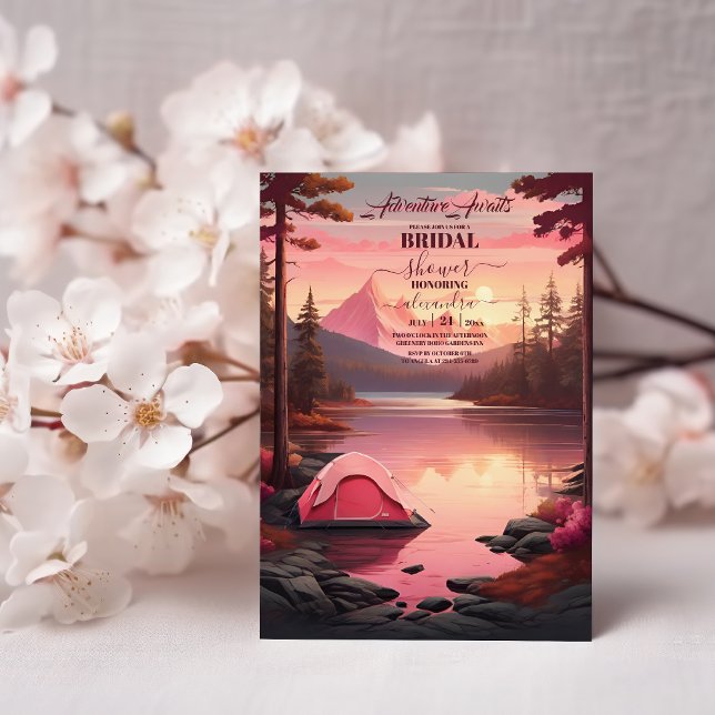 Convites Adventure Aguarda Chá de panela Retro Mountain (Criador carregado)