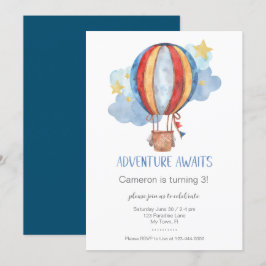 Convites Adventure Aguarda Festa de aniversário de balão de