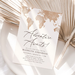 Convites Adventure aguarda o Chá de fraldas Viagem