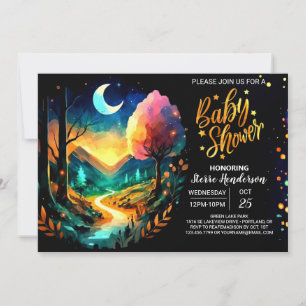 Convites Adventure Aguarda o Chá de fraldas Woodland Cottag