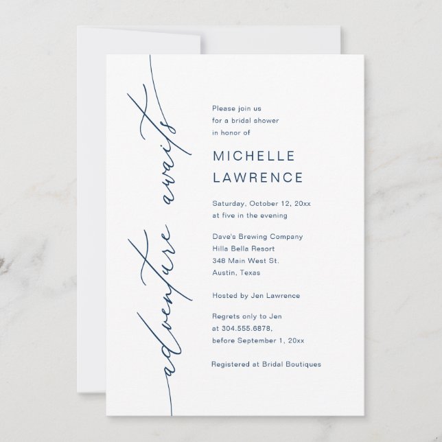 Convites Adventure aguarda, Partido do Janto Chá de panela (Frente)