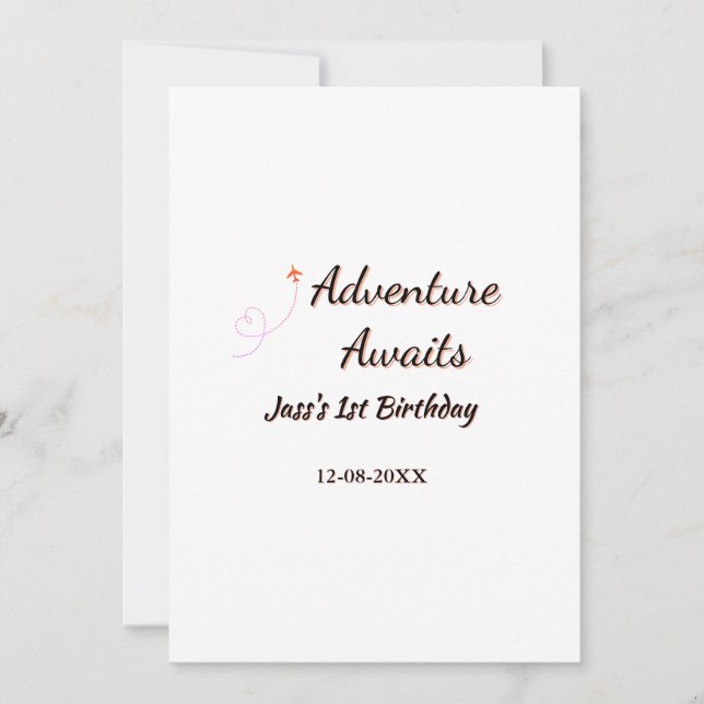 Convites Adventure awaits 1st birthday name date planeretro (Frente)