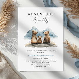 Convites Adventure Awaits Brown Bears Safari Baby Shower