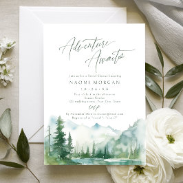Convites Adventure Awaits Mountain Rustic Bridal Shower