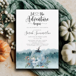 Convites Adventure inicia Chá de fraldas azul empoeirado