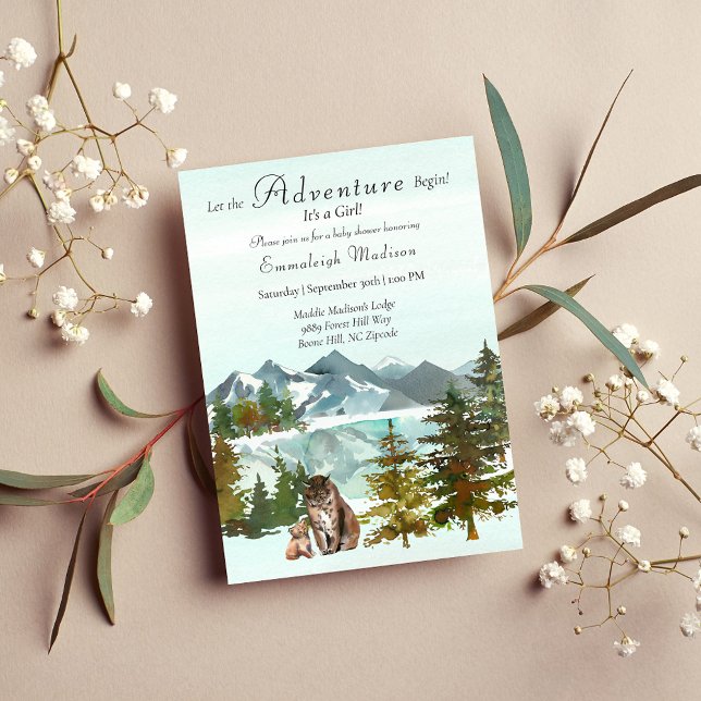 Convites Adventure inicia Chá de fraldas Russo do Lynx Girl (Criador carregado)