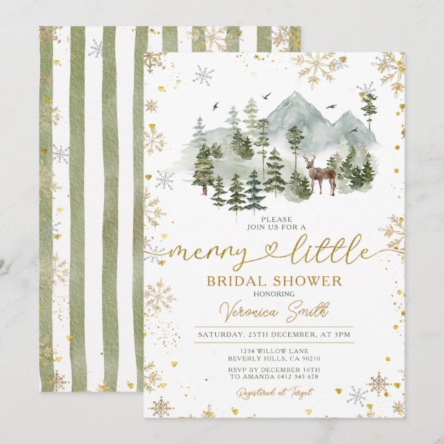 Convites Adventure Merry Little Christmas Bridal Shower (Frente/Verso)