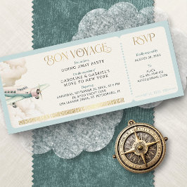 Convites Adventure Travel Boarding Pass Going Away Party