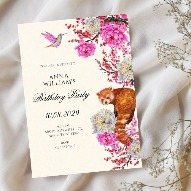 Convites Aesthetic flora fauna spring birthday  (Criador carregado)