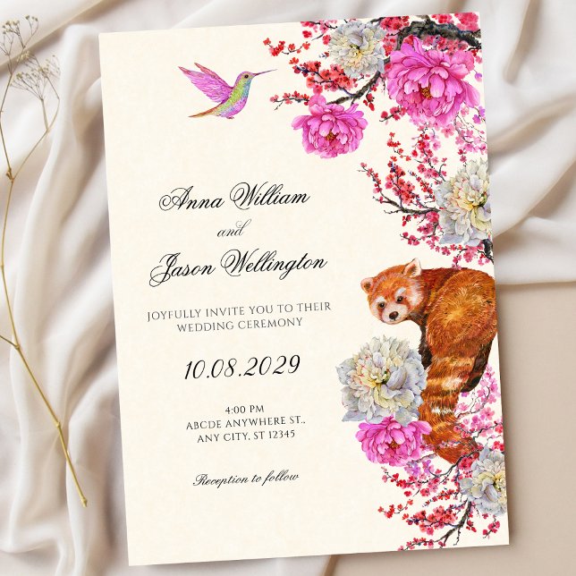 Convites Aesthetic flora fauna spring wedding (Criador carregado)