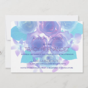 Convites Afetação da Flor   Púrpura Aqua Floral Bridal