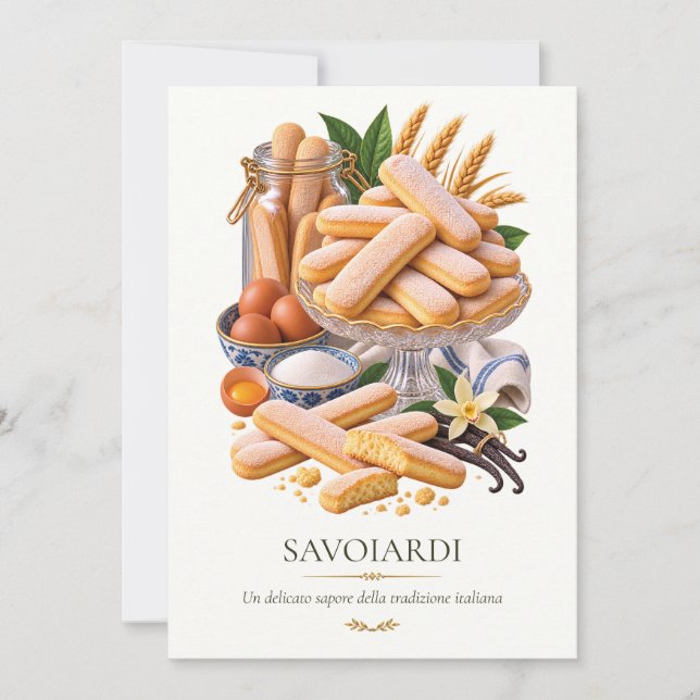 Convites Affiche Savoiardi – Vintage Italian Dessert (Frente)