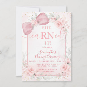 Convites Afixação de Graduação de Enfermagem Floral Rosa Su