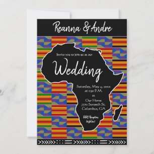 Convites África inspirou o casamento do Kente K48 na Áfri