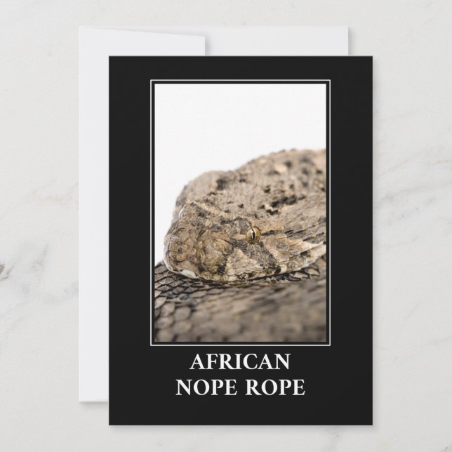 Convites African Nope Rope - Puff adder Cobra Danger (Frente)