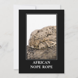 Convites African Nope Rope - Puff adder Cobra Danger